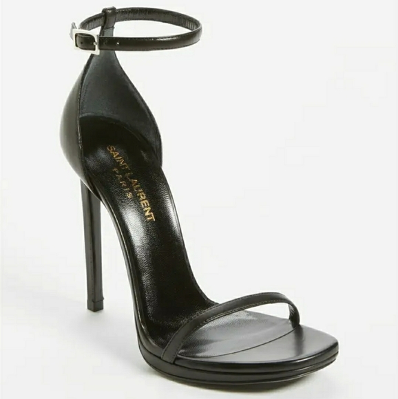 Yves Saint Laurent Shoes - Saint Laurent Black Leather Sandals